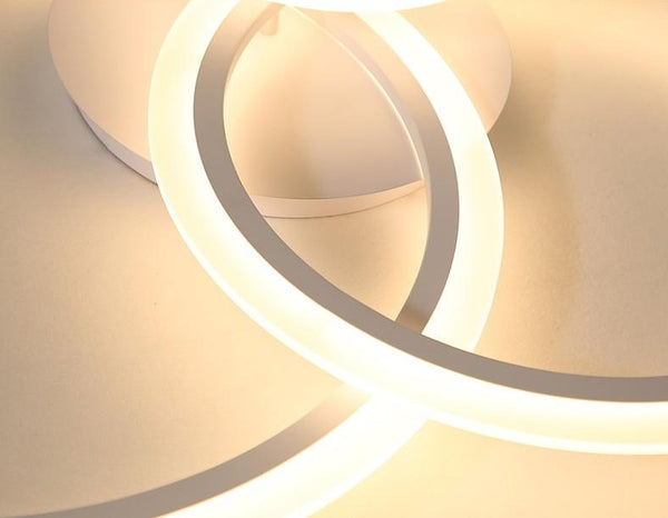 Lights of Scandinavia - Olympia - Modern simple white LED ceiling light. Fits most rooms and creates a harmonic atmosphere with the possibility to change lighting features with remote control Aluminum body and frame, acrylic LED covers.   Application: Living room, Bedroom, Hall, Lobby, Hallway, Aisle, Balcony etc.     Olympia comes in 3 different sizes:  Single circle - D40cm, 5-8m2  Two circles - D30cm x D50cm, 8-12m2  Three circles - D20cm x D30cm x D40cm, 12-18m2 D30cm x D40cm x D50cm, 18-22m2 D40cm x D50cm x D60cm  Height: 12cm